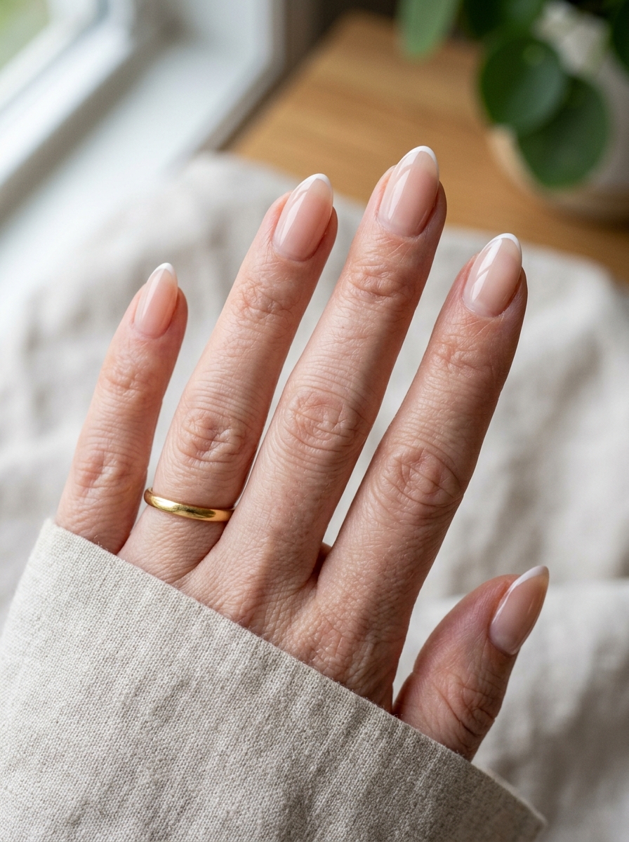 Pink Short Almond Nails als Kurze Almond Nails Inspiration 2026